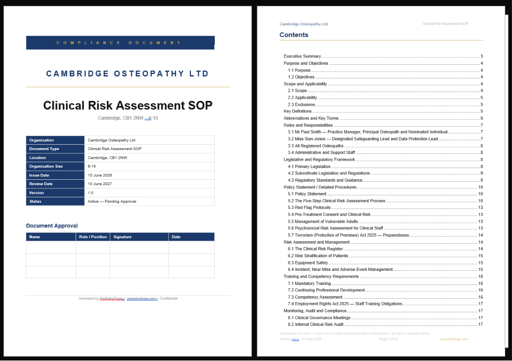 HCPC clinical governance framework Word document download